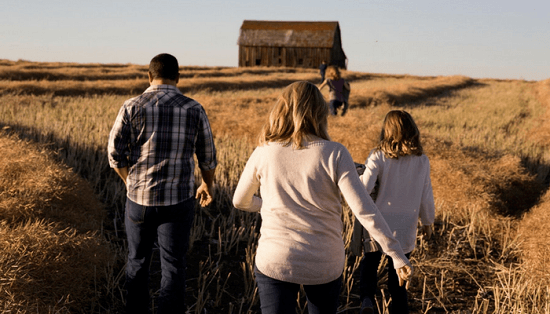 image of family going on a walk