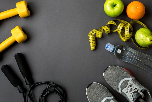 composition of fitness gears for healthy habits - HiDow