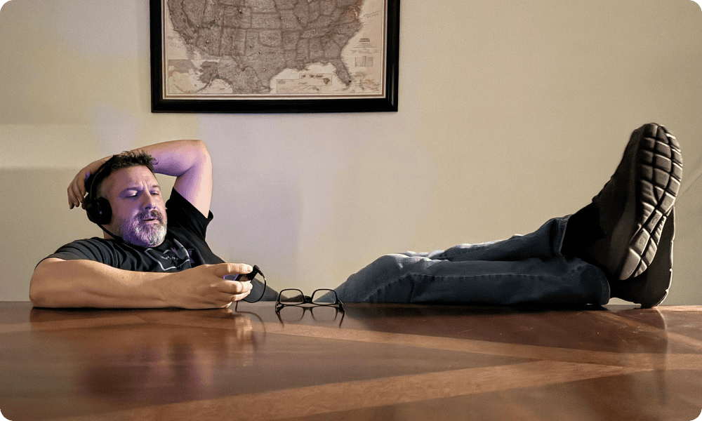 Larry-relax-at-work